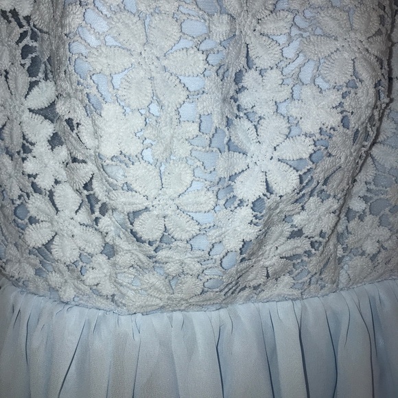 A-Line/Princess Long Sleeve Lace Chiffon Dresses - Picture 5 of 5